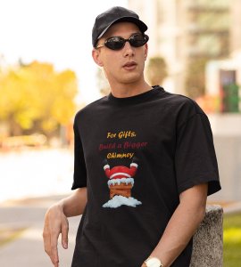 Big Chimney Bigger Gifts: Revamp your Joy with(Black) Cutest Santa T-shirt, Best Gift For Boys Girls