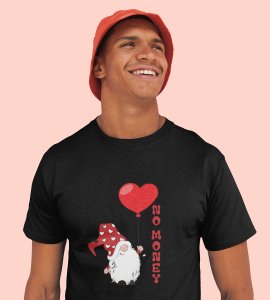 No Money: Cute Santa No Money Christmas T-shirt (Black) - BPA-Free, Leak-Proof Printed - Ideal for Festive Outdoor Adventures Gift