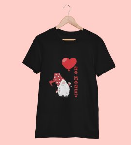 No Money: Cute Santa No Money Christmas T-shirt (Black) - BPA-Free, Leak-Proof Printed - Ideal for Festive Outdoor Adventures Gift