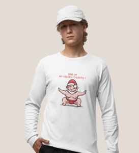 Sumo Santa: Unique DesignedFull Sleeve T-shirt White Perfect Gift For Boys Girls