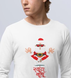 Om Santa Baba: Cute DesignerFull Sleeve T-shirt White Perfect Gifts For Boys girls