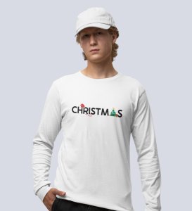 Christmas Time : Unique PrintedFull Sleeve T-shirt White Best Gift For Boys Girls