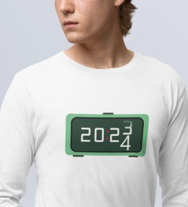 Year Changing Clock: Beautifully DesignedFull Sleeve T-shirt White Best Gift For Secret Santa