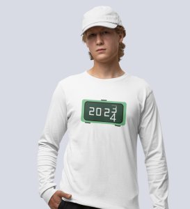 Year Changing Clock: Beautifully DesignedFull Sleeve T-shirt White Best Gift For Secret Santa