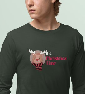 Christmas Arrival: Welcome Christmas WithGreenFull Sleeve T-shirt Perfect Gift For Kids Boys Girls