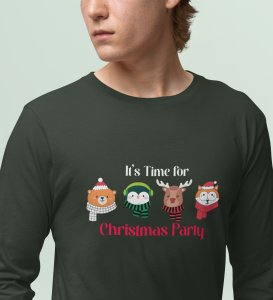 Believe In Yourself: Motivational DesignerFull Sleeve T-shirt Green Unique Gift For Secret Santa