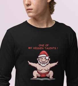 Sumo Santa: Unique DesignedFull Sleeve T-shirt Black Perfect Gift For Boys Girls
