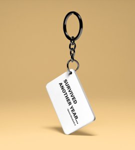 Survived New Year, Graphic Printed Sublimated Key-Chain