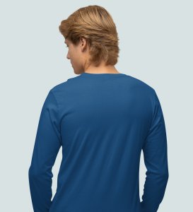Believe In Yourself: Motivational DesignerFull Sleeve T-shirt Blue Unique Gift For Secret Santa