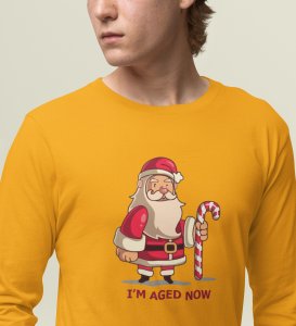 Old Grumpy Santa: Cute DesignedFull Sleeve T-shirt Yellow Perfect Gift For Boys Girls