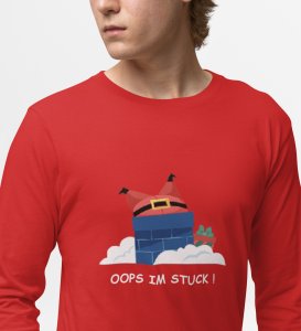 Winter Vibes Bear Tribe: Unique Winter DesignerFull Sleeve T-shirt Red Unique Gift For Boys Girls