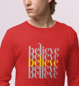 Christmas Time : Unique PrintedFull Sleeve T-shirt Red Best Gift For Boys Girls