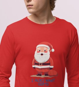 Sumo Santa: Unique DesignedFull Sleeve T-shirt Red Perfect Gift For Boys Girls