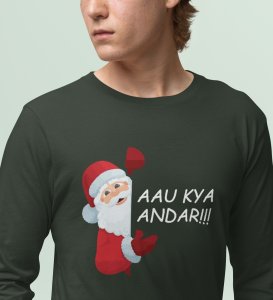 Can I Come Inside: Best DesignerFull Sleeve T-shirt Green Perfect Gift For Kids Boys Girls