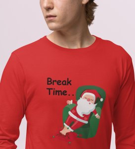 Biker Santa: Best DesignerFull Sleeve T-shirt For Christmas Red Unique Gift For Boys Girls