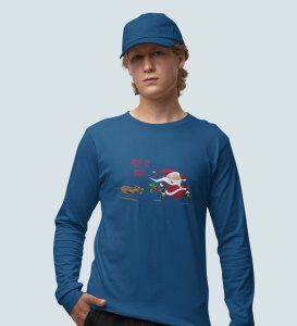Poor Santa: Cute DesignerFull Sleeve T-shirte Blue Best Gift For Boys Girls