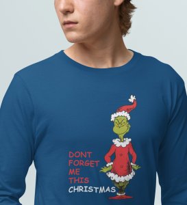 Alien's Christmas: Unique And Funny DesignedFull Sleeve T-shirt Blue Perfect Gift For Boys Girls