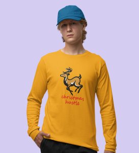 Busy Reindeer: Best DesignerFull Sleeve T-shirt Yellow Best Gift For Boys Girls