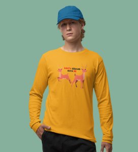 Find The Santa: Cute DesignerFull Sleeve T-shirt For Kids Yellow Best Gift For Kids