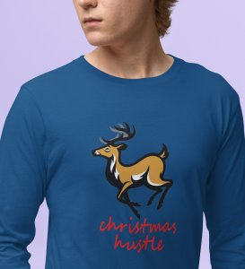 Busy Reindeer: Best DesignerFull Sleeve T-shirt Blue Best Gift For Boys Girls