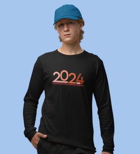 Welcome 2024: New Year DesignedFull Sleeve T-shirt Black Best Gift For Secret Santa