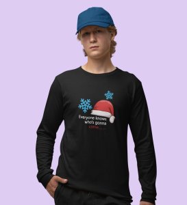 Santa's Arrival: Most Uniquely DesignedFull Sleeve T-shirt Black Best Gift For Boys Girls