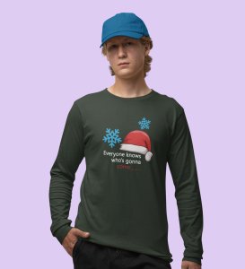 Santa's Arrival: Most Uniquely DesignedFull Sleeve T-shirt Green Best Gift For Boys Girls