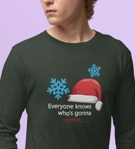 Santa's Arrival: Most Uniquely DesignedFull Sleeve T-shirt Green Best Gift For Boys Girls