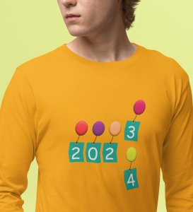 New Year New Arrival: Best DesignedFull Sleeve T-shirt Yellow Perfect Gift For Boys Girls