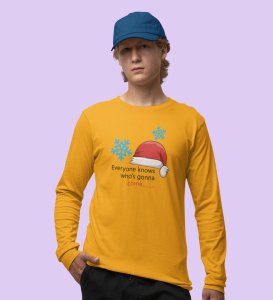 Santa's Arrival: Most Uniquely DesignedFull Sleeve T-shirt Yellow Best Gift For Boys Girls
