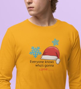 Santa's Arrival: Most Uniquely DesignedFull Sleeve T-shirt Yellow Best Gift For Boys Girls