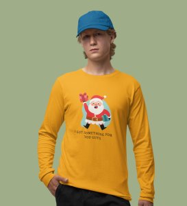 Christmas Bells With Santa's Gift: Best DesignedFull Sleeve T-shirt Yellow Unique Gift For Secret Santa