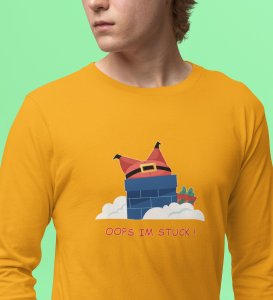 Stuck Santa In Chimney: Funniest DesignedFull Sleeve T-shirt: Cute Gift For Secret Santa