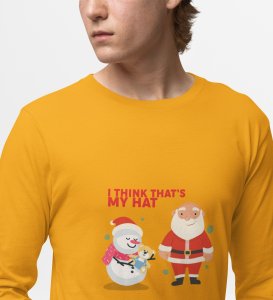 Funny Santa: Best DesignedFull Sleeve T-shirt Yellow Perfect Gift For Secret Santa For Boys Girls