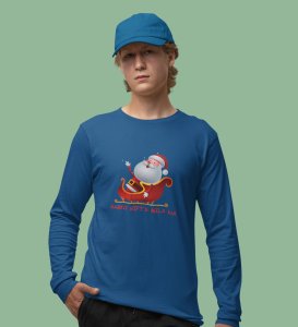 Lovely Santa: Cute And Beautiful DesignedFull Sleeve T-shirt Blue Best Gift For Boys Girls