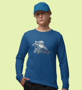 Gen-Z Santa At Service: Best DesignedFull Sleeve T-shirt Blue Most Liked Gift For Boys Girls