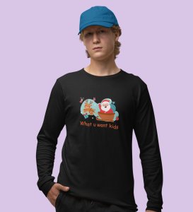 Santa's Sledge: Most Liked DesignedFull Sleeve T-shirt Black Best Gift For Boys Girls