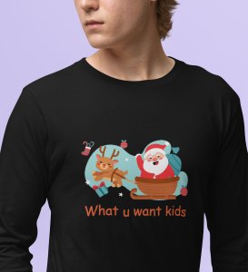 Santa's Sledge: Most Liked DesignedFull Sleeve T-shirt Black Best Gift For Boys Girls