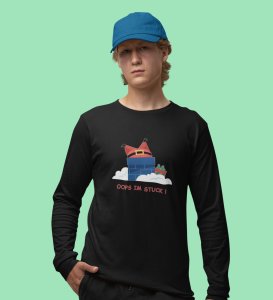 Stuck Santa In Chimney: Funniest DesignedFull Sleeve T-shirt: Cute Gift For Secret Santa