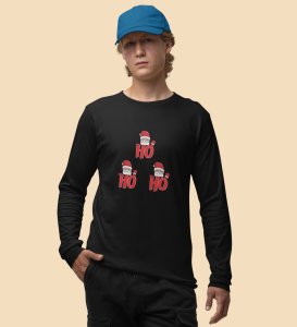 Santas Classic Laugh DesignFull Sleeve T-shirt ,Black Christmas Edition PrintedFull Sleeve T-shirt |Best Gift For Friends Family Boys Girls