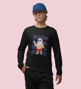 Santa On VactionFull Sleeve T-shirt: Exclusive Gift For Boys GirlsBlack Cool SantaFull Sleeve T-shirt, A Perfect Gift For Secret Santa