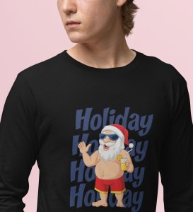 Santa On VactionFull Sleeve T-shirt: Exclusive Gift For Boys GirlsBlack Cool SantaFull Sleeve T-shirt, A Perfect Gift For Secret Santa