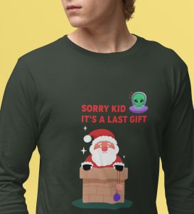 Santa's Last Gift: Best DesignerFull Sleeve T-shirt Botttle Green Christmas's Best Gift For Boys Girls