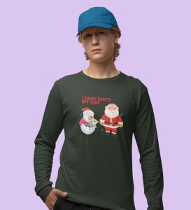 Funny Santa: Best DesignedFull Sleeve T-shirt Green Perfect Gift For Secret Santa For Boys Girls