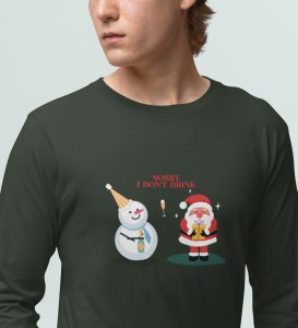 Snowman Chatters: Funny DesignedFull Sleeve T-shirt Green Best Gift For Boys Girls