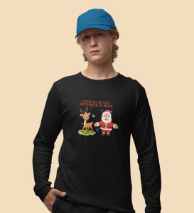 Snow Falls, Christmas Calls: Beautifully DesignedFull Sleeve T-shirt Green Perfect Gift For Christmas Eve