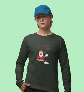 Funny Marathi Santa: Funniest DesignedFull Sleeve T-shirt Ever Green Unique Gift For Secret Santa