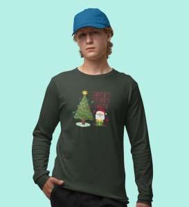 Santa's Secret Santa: Elegantly DesignedFull Sleeve T-shirt Green Perfect Gift For Secret Santa
