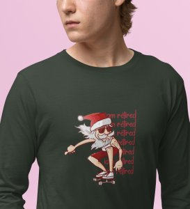 Savage Santa: Cool DesignerFull Sleeve T-shirt Green Perfect Gift For Secret Santa