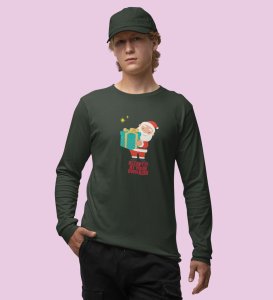 Gift Man Santa: Perfectly DesignedFull Sleeve T-shirt Green Best Gift For Boys Girls